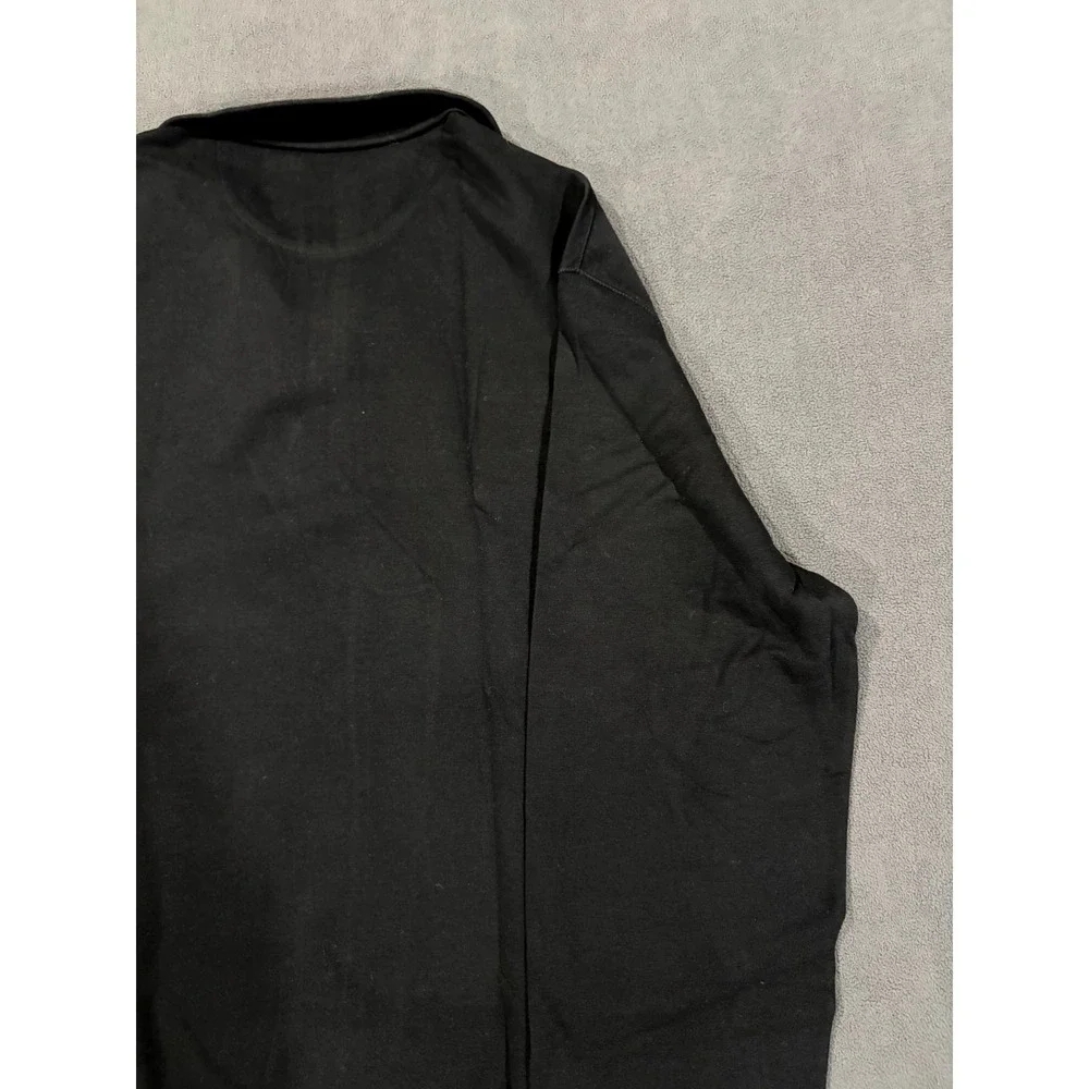 Polo Ralph Lauren Pullover Sweater Mens Medium Black Cotton Long Sleeve 1/4 Zip